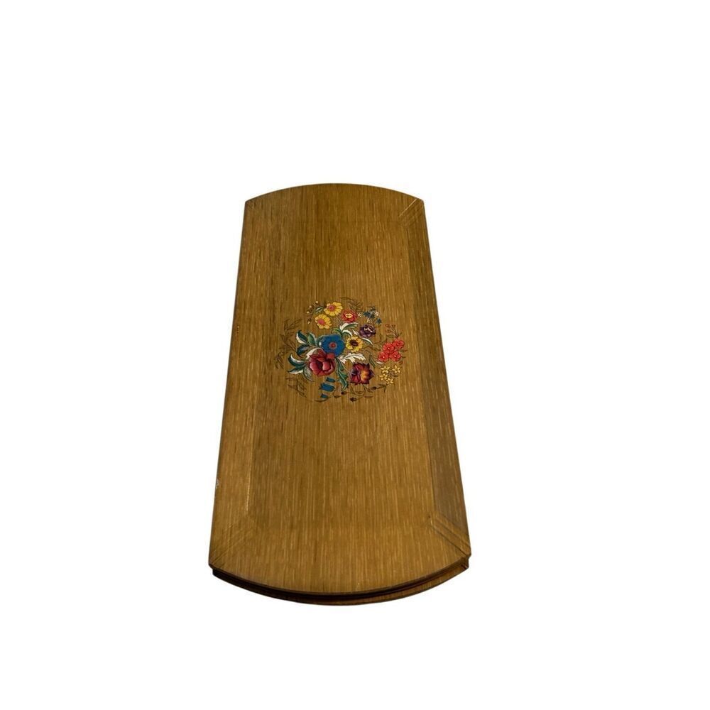Hasko 16x7.5" wooden‎ Trays set of 4 (scuffs)1950? USA Flowers